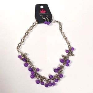 Purple Necklace and Earrings set